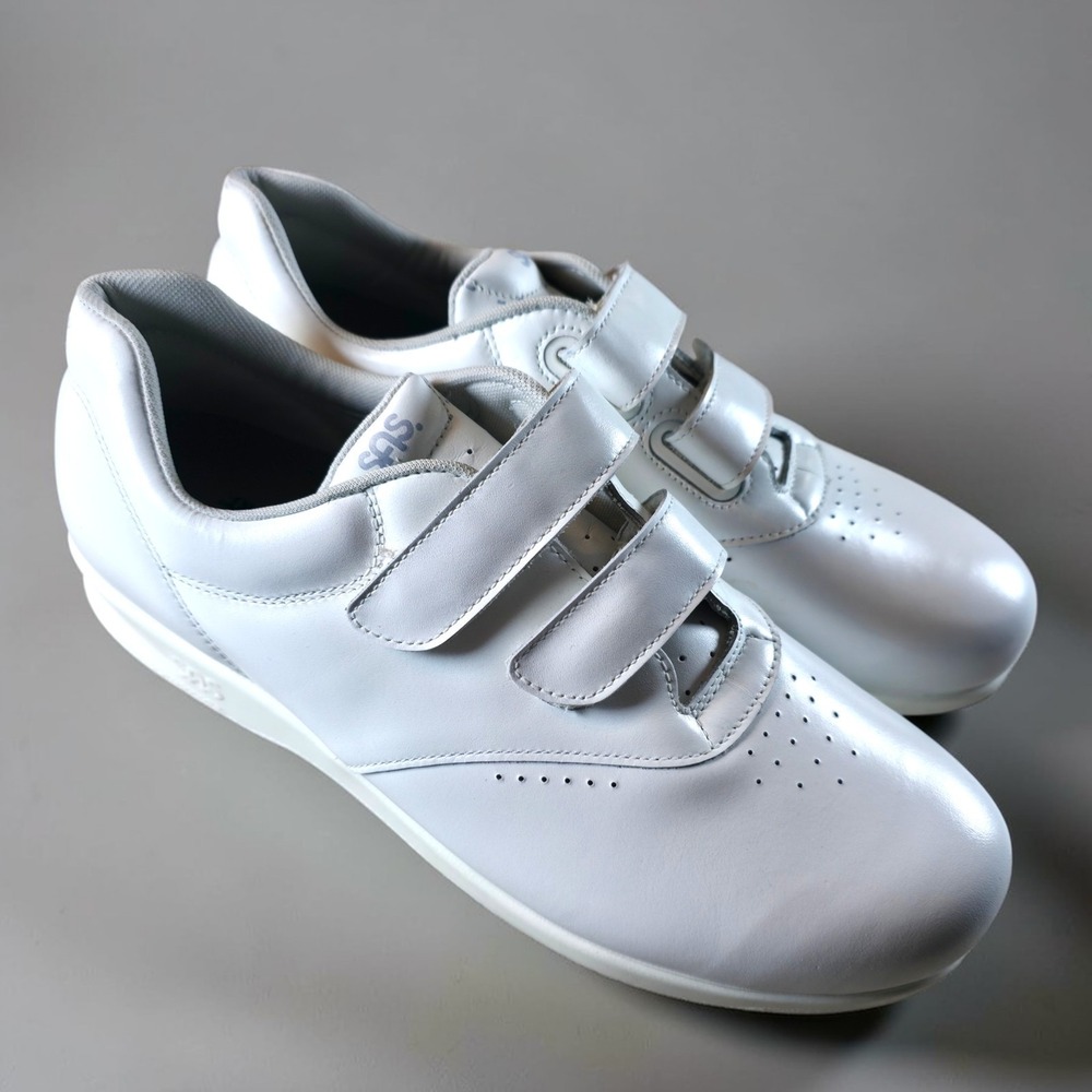 SAS Me Too Hook And Loop Women's Walking Comfort Shoes Size 11 M White New